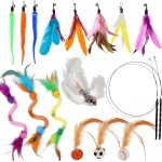 Letnerny - plumeau chat jouets, interieur 17pcs comprenant 2 cannes a pêche avec 1 clochette, 8 plumes ... Letnerny - plumeau chat jouets, interieur 17pcs comprenant 2 cannes a pêche avec 1 clochette, 8 plumes ...