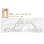 Lettre blanche joyeux anniversaire pour d�coration de table (x1) ref / dtam00