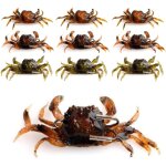 Leurres crabe plastique souple 10 pieces, appats peche eau salee avec hamecons tranchants, accessoire ...