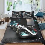 Lewis hamilton - formula race parure de lit en coton fabriqu��e racer simple personne pi��ces drap housse ...