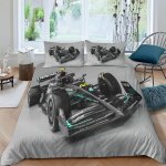 Lewis hamilton housse de couette en microfibre avec taies d'oreiller, formula race pour enfants et filles, ...