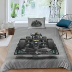 Lewis hamilton - racer parure de lit en coton fabriqu��e formula race simple personne pi��ces drap housse ...