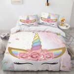 Licorne linge de lit house de couette cm x cm polyester coton housse de couette personnes avec taies ...