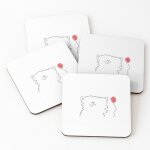 Lige sous - verres en bois 99 ballons rouges 9, 5 cm lot de 4 pour boissons caf table b