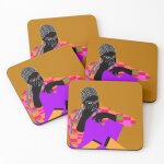 Lige sous - verres en bois brun rouge 9, 5 cm lot de 4 pour boissons caf table b