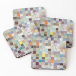 Lige sous - verres en bois carrelage de sol en mosaque - texture de verre arc - en - ciel rustique ...