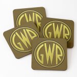 Lige sous - verres en bois cocarde du gwr great western railway 9, 5 cm lot de 4 pour boissons caf ...