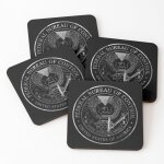 Lige sous - verres en bois copie du federal bureau of control white 9, 5 cm lot de 4 pour boissons caf ...