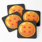 Lige sous - verres en bois dbz - dragonball quatre etoiles 9, 5 cm lot de 4 pour boissons caf table ...