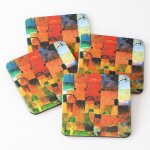 Lige sous - verres en bois dmes rouges et blancs de paul klee 9, 5 cm lot de 4 pour boissons caf table ...
