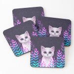 Lige sous - verres en bois feuillage lumineux 9, 5 cm lot de 4 pour boissons caf table b