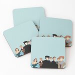 Lige sous - verres en bois film cluedo 9, 5 cm lot de 4 pour boissons caf table b