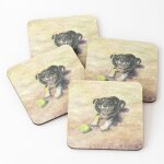 Liège sous - verres en bois harry le border collie est un chien heureux sur la plage avec une balle de ... Liège sous - verres en bois harry le border collie est un chien heureux sur la plage avec une balle de ...