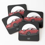 Lige sous - verres en bois mazda miata mx - 5 / rouge 9, 5 cm lot de 4 pour boissons caf table b