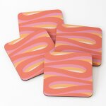Liège sous - verres en bois motif de lignes abstraites ondulées pop swirl orange thulian rose moutarde ... Liège sous - verres en bois motif de lignes abstraites ondulées pop swirl orange thulian rose moutarde ...