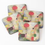 Lige sous - verres en bois paul klee ballon rouge art cubiste art enfantin inspir par klee 9, 5 cm ...