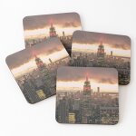 Liège sous - verres en bois paysage urbain de new york 9, 5 cm lot de 4 pour boissons café table b Liège sous - verres en bois paysage urbain de new york 9, 5 cm lot de 4 pour boissons café table b