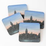 Liège sous - verres en bois peinture de l'horizon de new york 9, 5 cm lot de 4 pour boissons café table ... Liège sous - verres en bois peinture de l'horizon de new york 9, 5 cm lot de 4 pour boissons café table ...