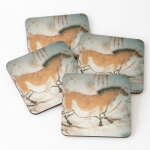 Liège sous - verres en bois peinture rupestre ancienne représentant un cheval chinois en france 9, 5 ... Liège sous - verres en bois peinture rupestre ancienne représentant un cheval chinois en france 9, 5 ...