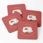 Lige sous - verres en bois un petit endroit o de grandes choses se produisent - rouge 9, 5 cm lot de ...