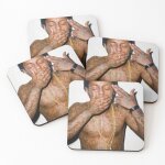 Lige sous - verres en bois pistolet fumigne wayne 9, 5 cm lot de 4 pour boissons caf table