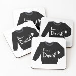 Lige sous - verres en bois pull david rose. . . beurk david ! 9, 5 cm lot de 4 pour boissons caf table ...