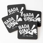 Lige sous - verres en bois sopranos - bada bing - lodi - new jersey 9, 5 cm lot de 4 pour boissons caf ...