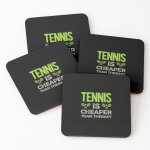 Lige sous - verres en bois tennis drle 9, 5 cm lot de 4 pour boissons caf table