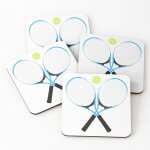 Lige sous - verres en bois tennis personnalis 9, 5 cm lot de 4 pour boissons caf table