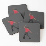 Lige sous - verres en bois tiger fist pump dimanche rouge champion noir golfeur 9, 5 cm lot de 4 pour ...