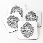 Lige sous - verres en bois le train populaire quitte stubbville 9, 5 cm lot de 4 pour boissons caf ...