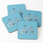 Lige sous - verres en bois vlo fixie, speed ¿bike, - orange 9, 5 cm lot de 4 pour boissons caf ...