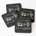 Lige sous - verres en bois la vie vgtale 9, 5 cm lot de 4 pour boissons caf table