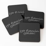 Lige sous - verres en bois ya flamin galah - argot australien - ecriture blanche 9, 5 cm lot de 4 pour ...