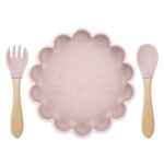 Lilas dasty - ensemble d'assiettes et cuillres en silicone pour bb, 9 couleurs, mignon, dessin anim, ...