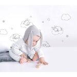 Lilipinso - bunny - stickers muraux - lapins, nuages et �toiles - gris
