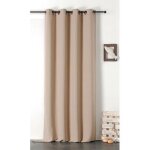 Rideau � ?illets canon de fusil en 100% lin libeccio naturel 135 x 255 cm