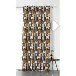 Linder - rideau � ?illets ronds canon de fusil astral moutarde 135 x 255 cm - multicolore