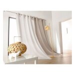 Linder - rideau uni naturel poly / lin �cru 135 x 260 cm - beige