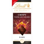 Lindt excellence chocolat noir croquant avec gaufrette et caramel 100g