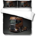 Linge de lit housse de couette camion noir x cm imprim�� polyester ensemble de literie entretien facile, ...