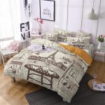 Linge de lit tour eiffel paris housses de couettes x cm doux confortable polyester coton housse de couette ...