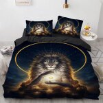 Lion animal parure de lit housse de couette x cm polyester coton housse de couette personne avec deux ...