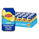Lipton sparkling zero boisson gazeuse sans sucre 24x330ml - rafra�chissement l�ger et p�tillant, z�ro ...