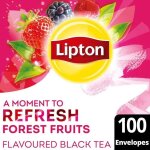Lipton th� noir aux fruits des bois 100 sachets 200g - infusion riche en saveurs, th� de qualit� sup�rieure, ...