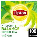 Lipton th� vert naturel sachets 100 pcs infusion pure saveur 200g bienfaits antioxydants sant� relaxation ...