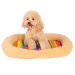 Lit pour animaux de compagnie, ray arc - en - ciel, matriau doux, niche pour chien, chat, nid, coussin, ...
