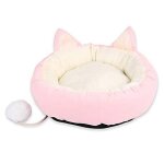 Lit apaisant pour chat, avec pompon, jouet dtachable, lavable, moelleux, pour chat d'intrieur