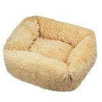 Lit carr en polymres pour chien, long et en peluche, fournitures de luxe pour petits, moyens et grands ...