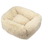 Lit carr en polymres pour chien, long et en peluche, fournitures de luxe pour petits, moyens et grands ...